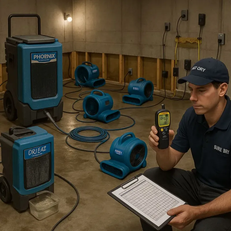 Structural Drying and Dehumidification process in Tilton, IL